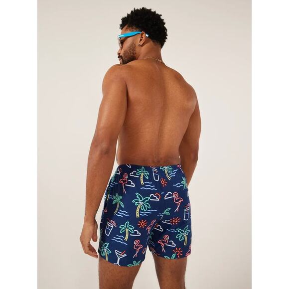Men's Chubbies Neon Lights Classic Swim Trunks size 5.5 in Navy Blue size S - Picture 2 of 5